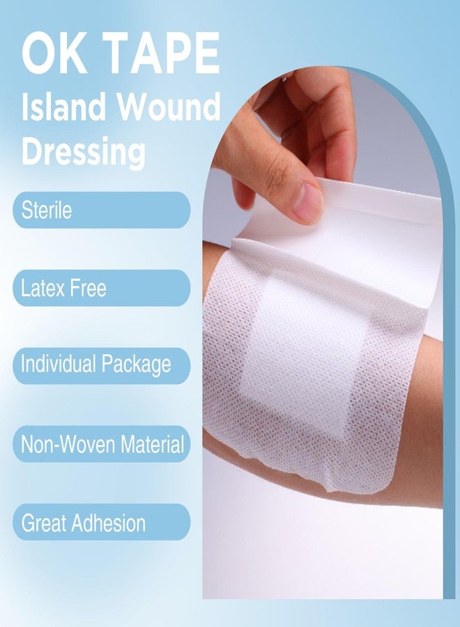 اوك تيب ضمادات شاش معقمة بحواف من OK TAPE، مقاس 4 بوصات × 4 بوصات، 25 ضمادة شاش ملفوفة، ضمادات جروح معقمة غير منسوجة مع وسادة عالية الامتصاص، ضمادات ناعمة وجيدة التهوية للجروح، إسعافات أولية - Image 2